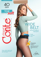 Tights Conte Top Soft 40 Den | Adjustable Fit for Sensitive Skin