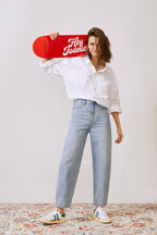 Queens Of Noise High Rise Barrel Jeans | HJ026