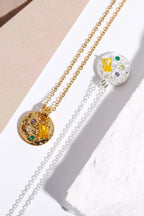 Multicolored Zircon Round Pendant Necklace