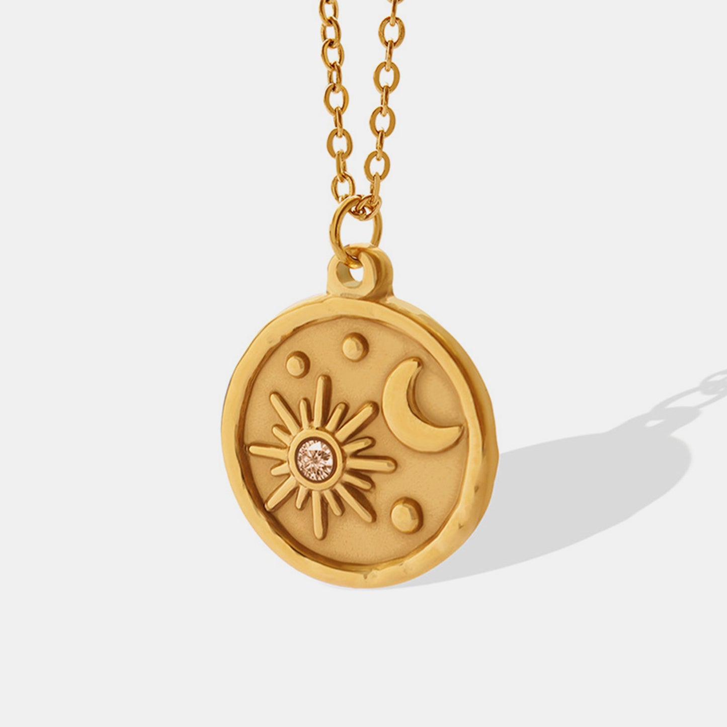 Coin Shape Sun & Moon Necklace