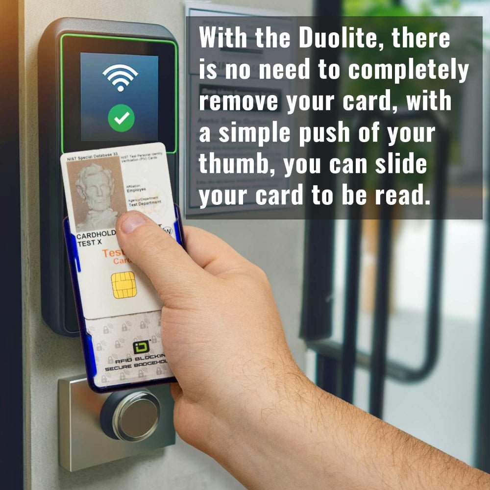 Secure Badge Holder Duolite ® Vertical 2 ID Card Holder Retractable Reel and Lanyard Bundle