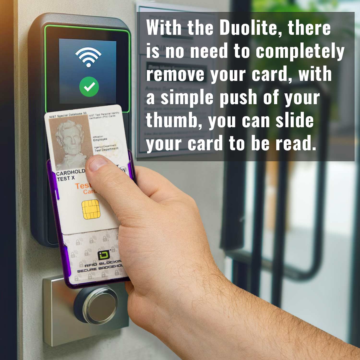 Secure Badge Holder Duolite ® Vertical 2 ID Card Holder Retractable Reel and Lanyard Bundle
