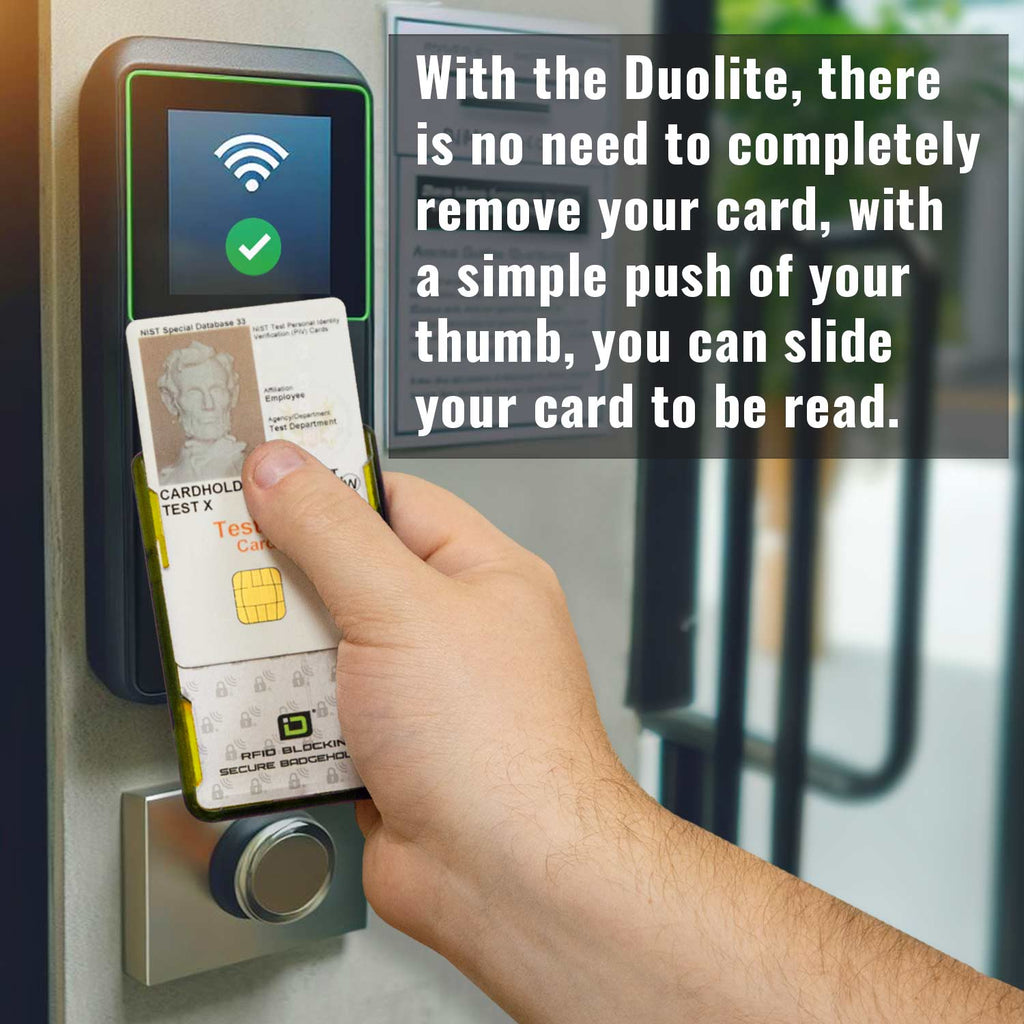 Secure Badge Holder Duolite ® Vertical 2 ID Card Holder Retractable Reel and Lanyard Bundle