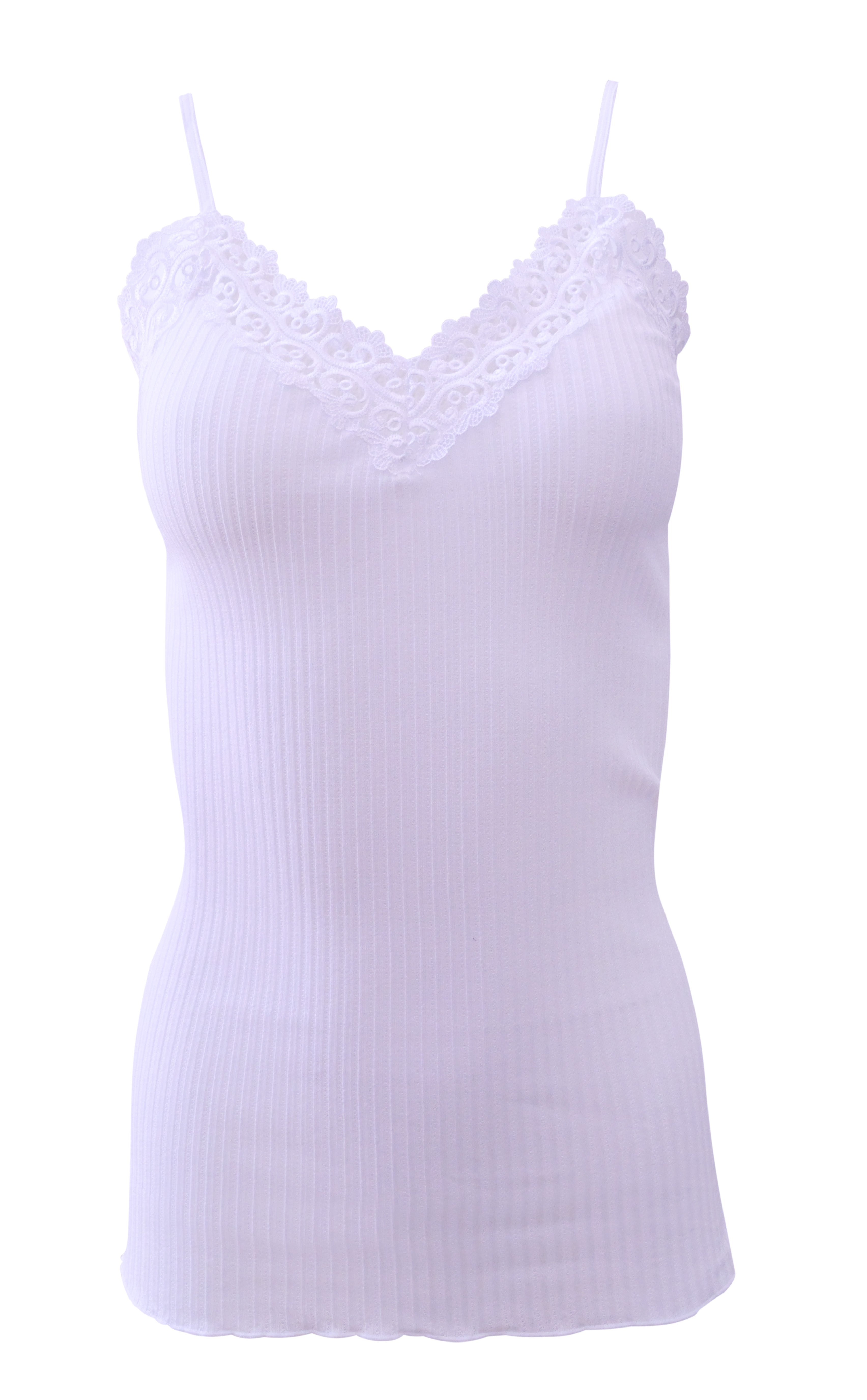 EGI Luxury 'Filo di Scozia' Cotton Women's Camisole Tank with Lace Trim