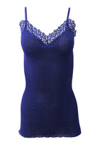 EGI Luxury 'Filo di Scozia' Cotton Women's Camisole Tank with Lace Trim