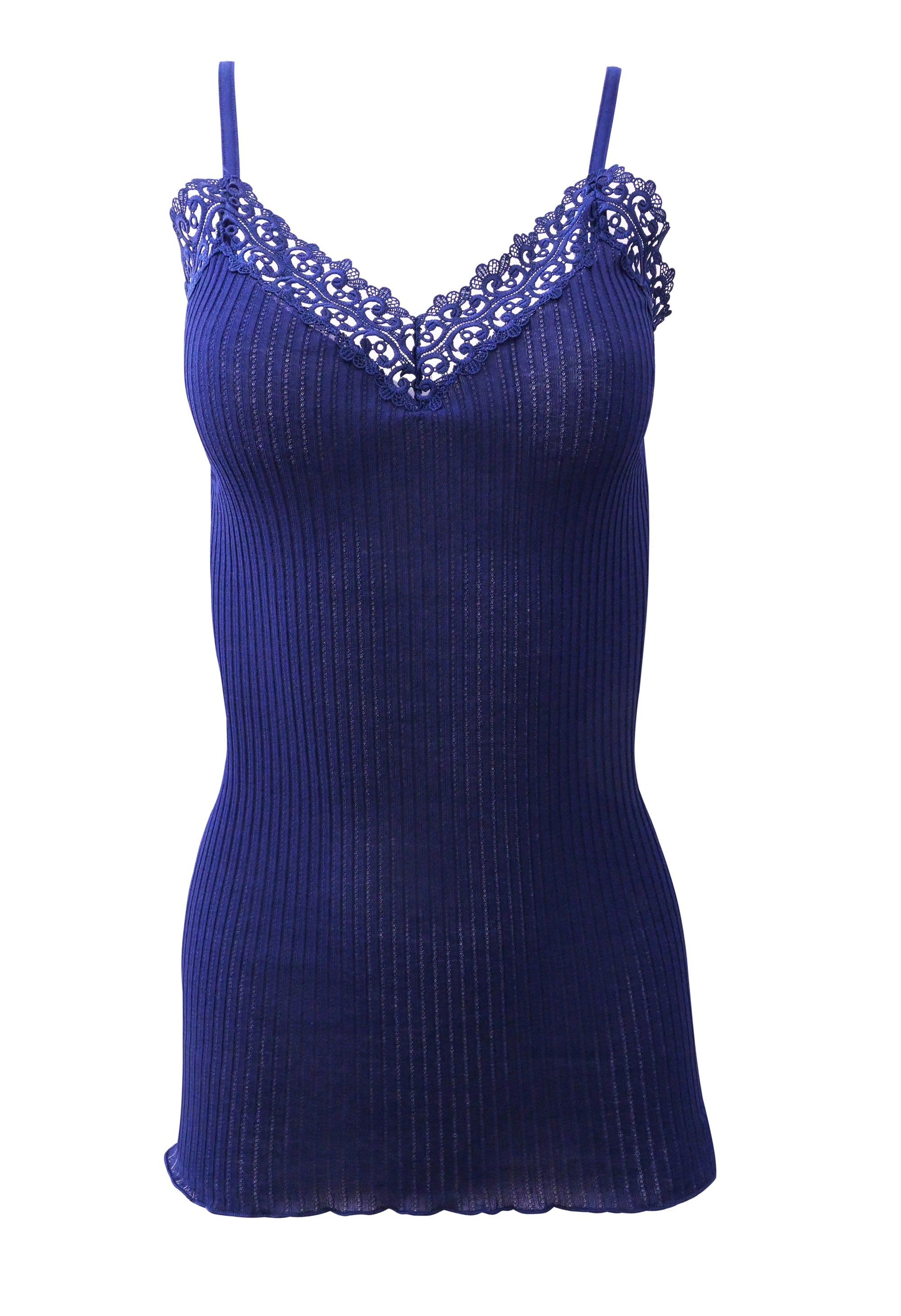 EGI Luxury 'Filo di Scozia' Cotton Women's Camisole Tank with Lace Trim