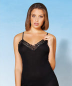 EGI Luxury 'Filo di Scozia' Cotton Women's Camisole Tank with Lace Trim