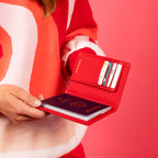 Leather Passport Wallet with RFID | Red