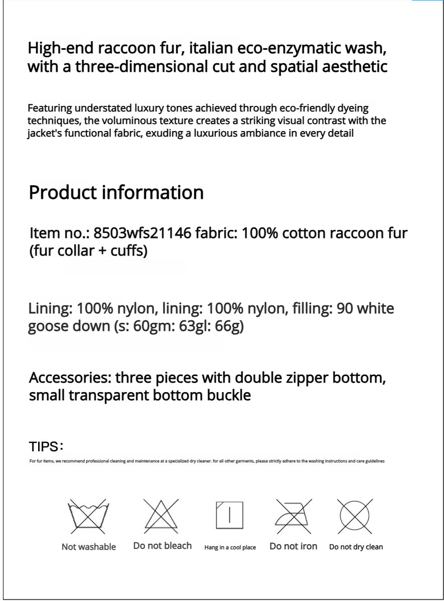 Cropped Fur Parka with Raccoon Fur Trim & Goose Down | Multi-Pocket Utility Style ‘Nordic Woods’