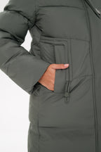 Genuine Polar Fox Trim Bio Down Coat | Sage