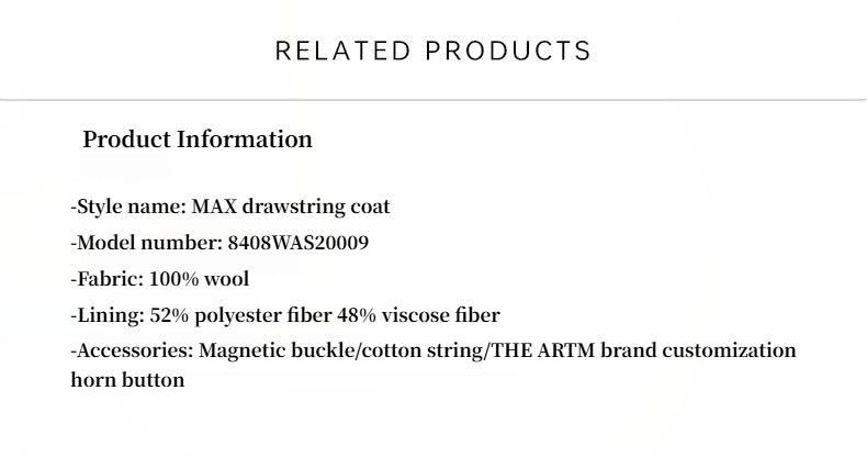 ‘Desert Heart’ Original Wool Peaked Lapel Drawstring Coat
