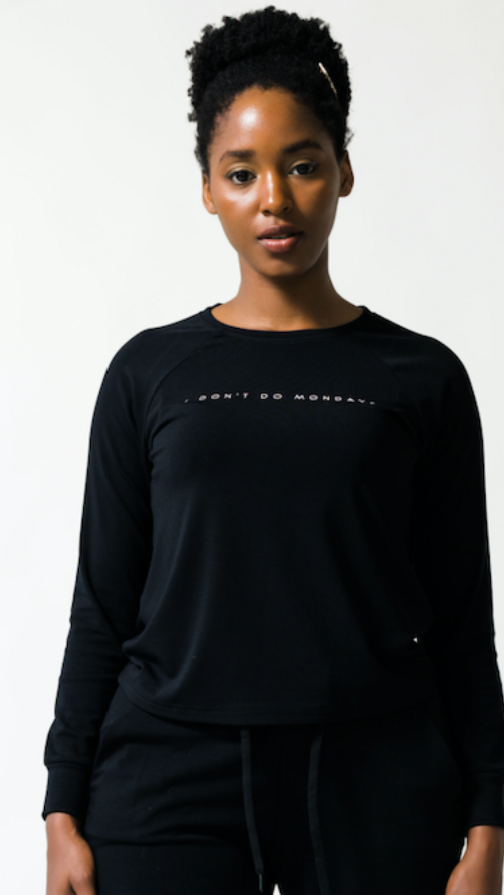 Women's 'I Don't Do Mondays' Bamboo Pullover | Black
