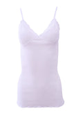 EGI Luxury 100% 'Filo di Scozia' Cotton Women's Camisole Tank with Lace Trim