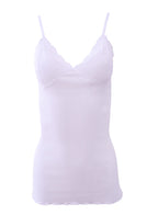 EGI Luxury 100% 'Filo di Scozia' Cotton Women's Camisole Tank with Lace Trim
