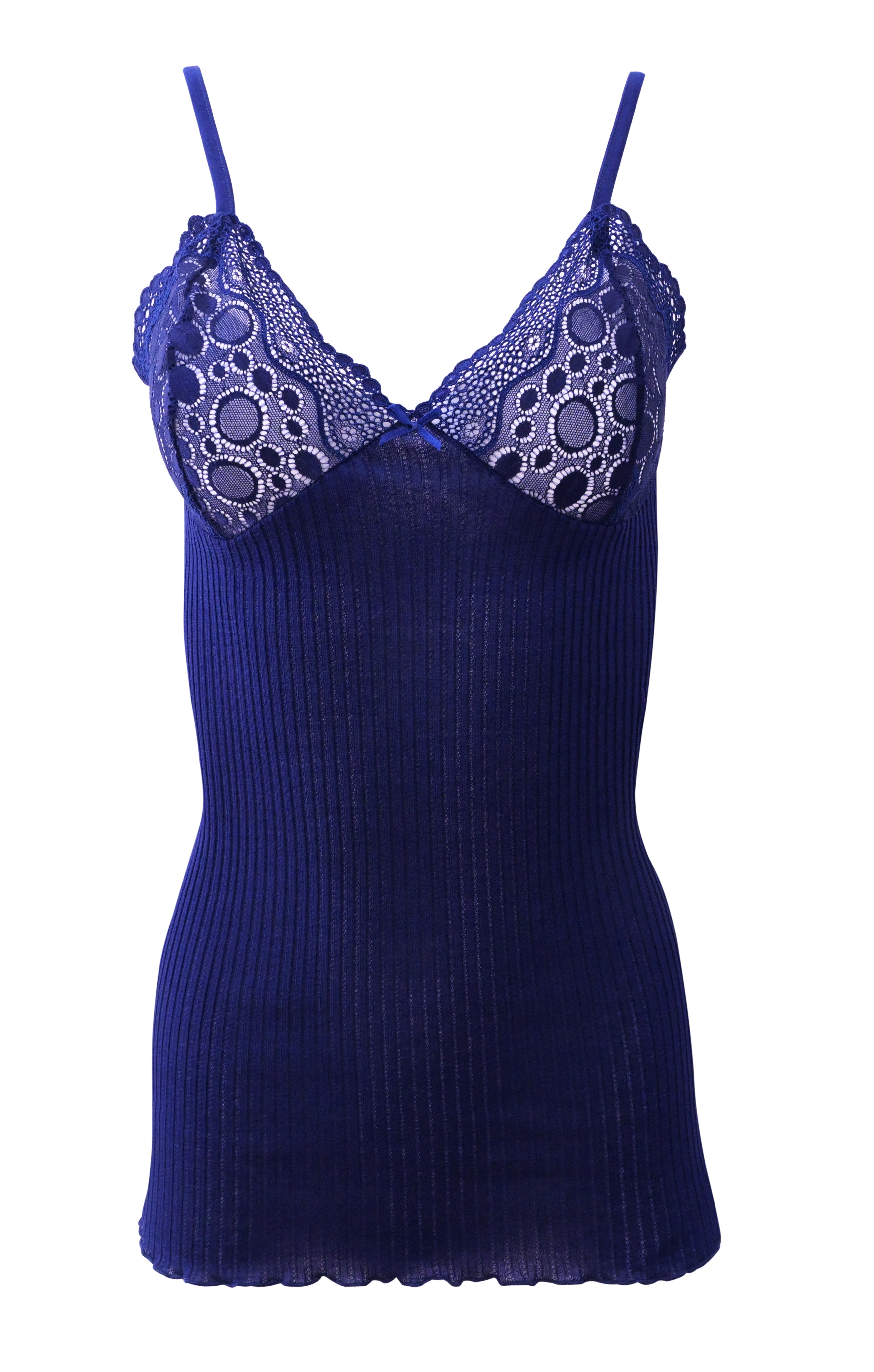 EGI Luxury 100% 'Filo di Scozia' Cotton Women's Camisole Tank with Lace Trim