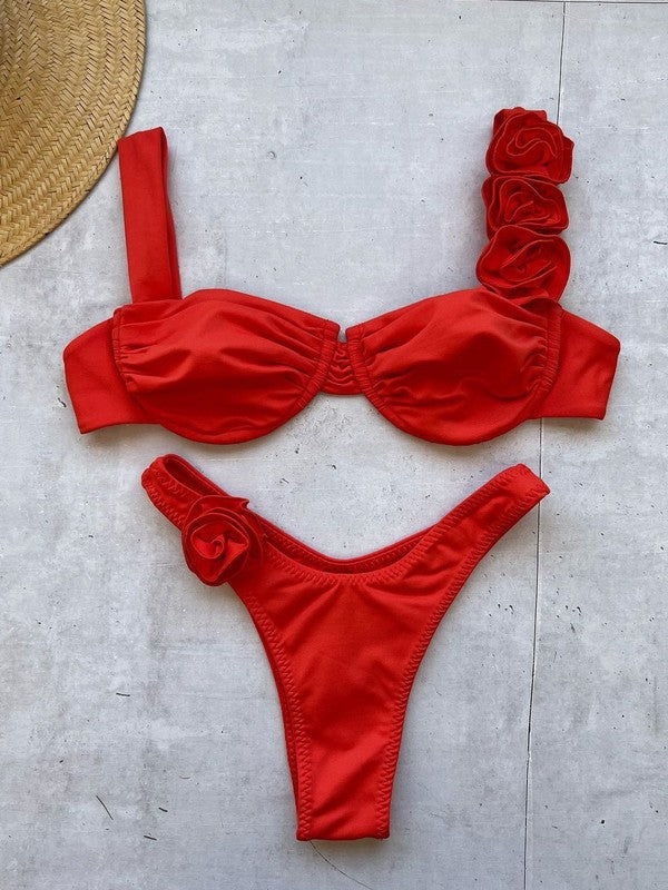Miss Sparkling Two-Piece Rose Bikini
