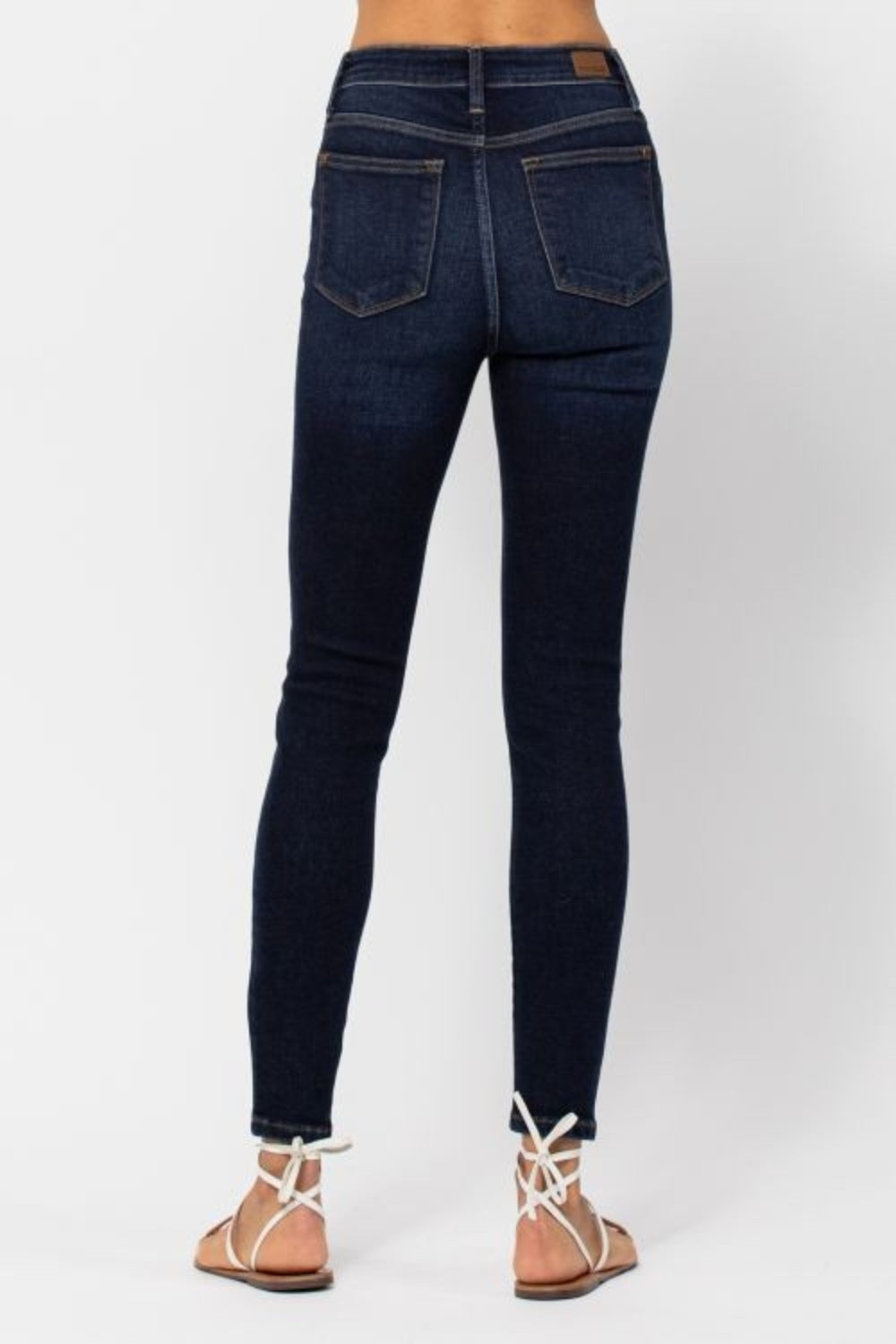 Dark Denim High Waist Handsand Skinny Jeans