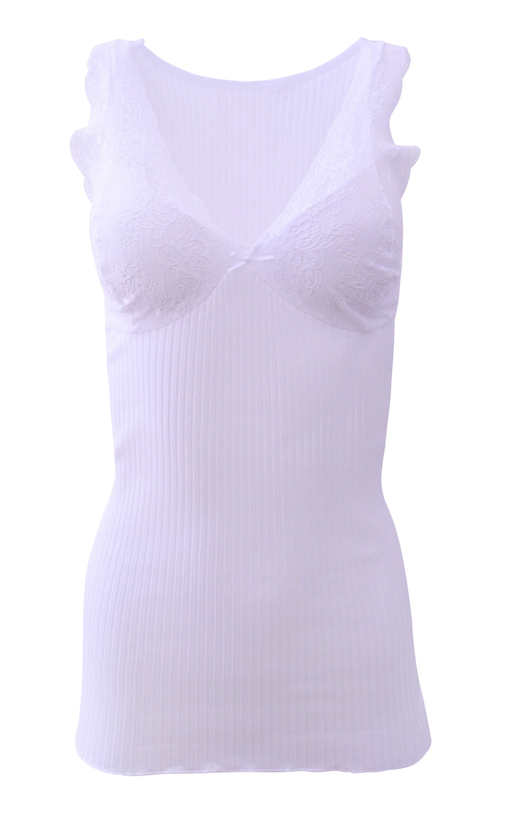 EGI Luxury 'Filo di Scozia' Cotton Women's Camisole Tank with Lace Trim