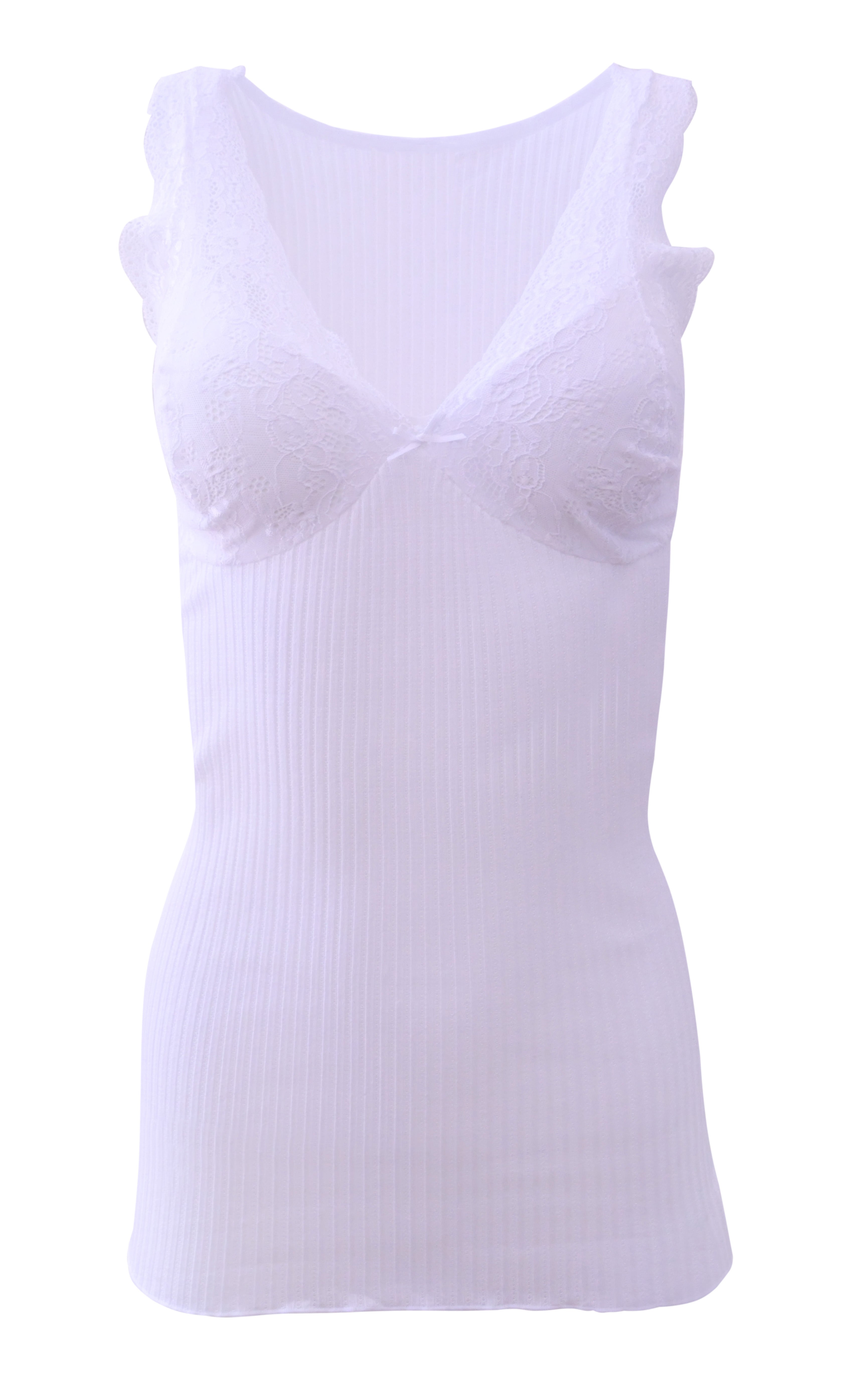 EGI Luxury 'Filo di Scozia' Cotton Women's Camisole Tank with Lace Trim