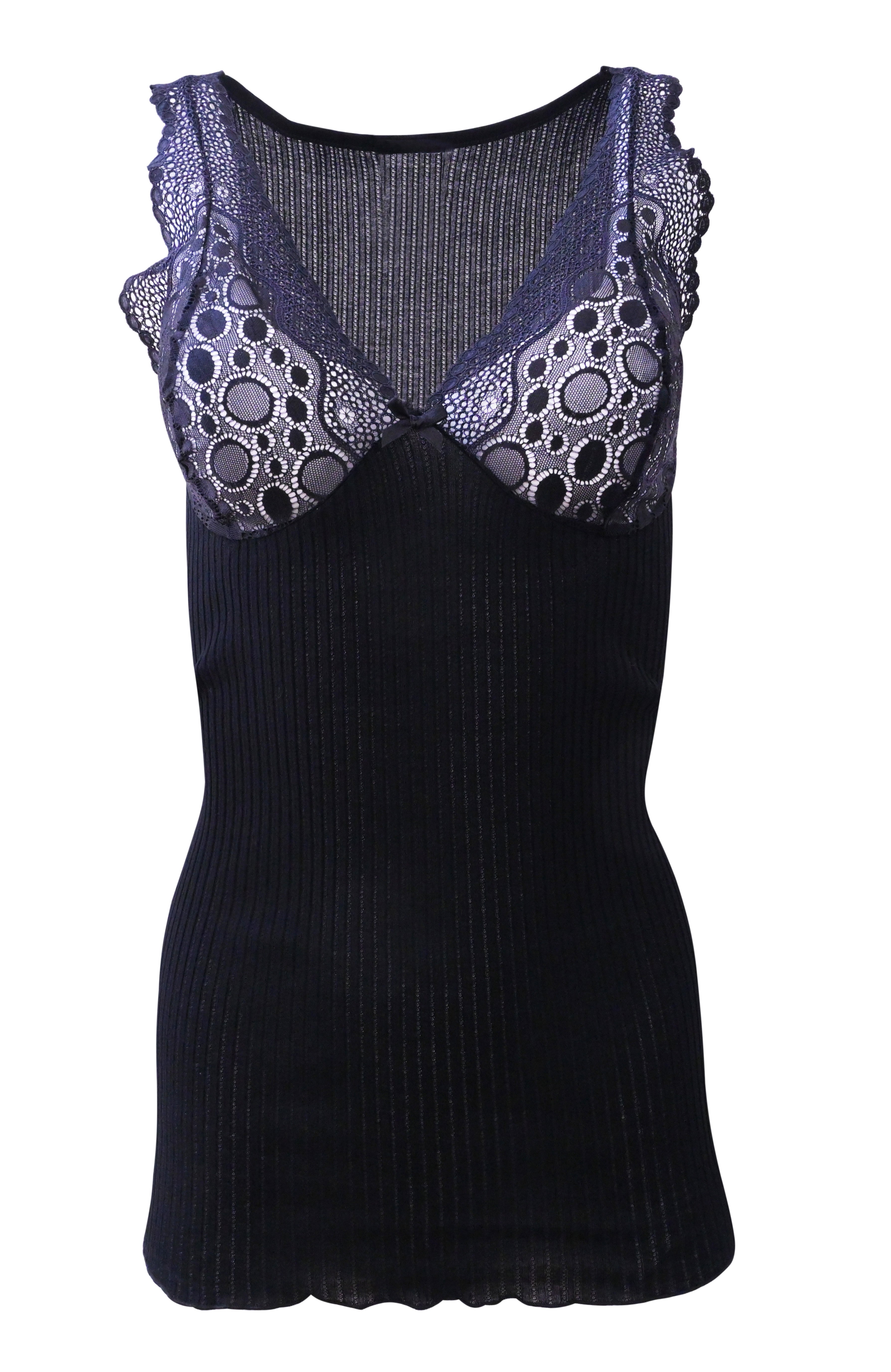 EGI Luxury 'Filo di Scozia' Cotton Women's Camisole Tank with Lace Trim
