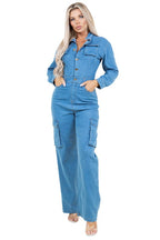 Denim Cargo Jumpsuit
