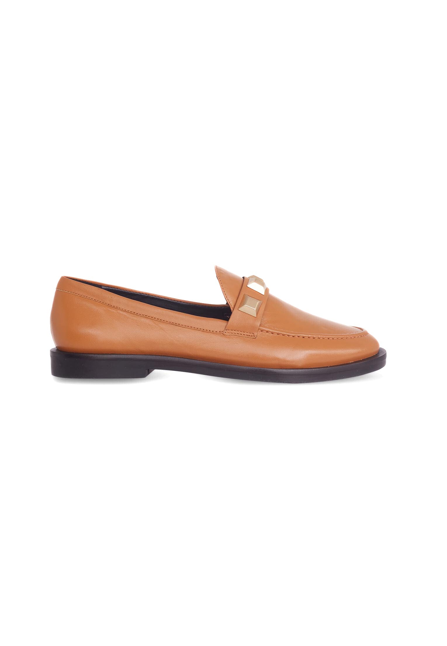 Mangara Atelier Calf Leather Loafers with Metal Stud Detail