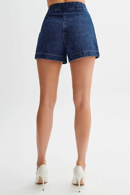 Denim Vest and Shorts Set