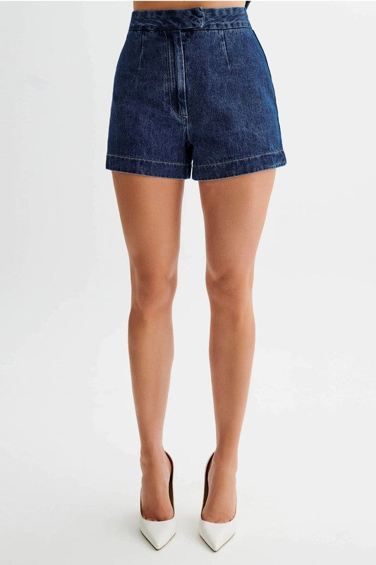 Denim Vest and Shorts Set