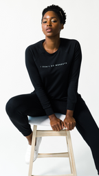 Women's 'I Don't Do Mondays' Bamboo Pullover | Black