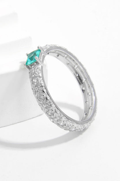 Silver Square Zircon Ring