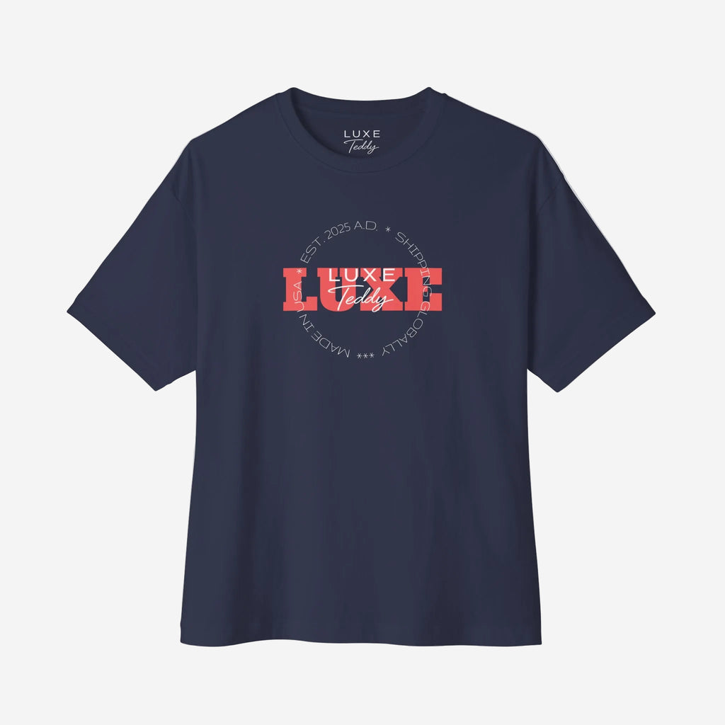 Luxe Teddy Oversized Vintage Red 'LUXE' Boxy Tee | 1022