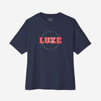 Luxe Teddy Oversized Vintage Red 'LUXE' Boxy Tee | 1022