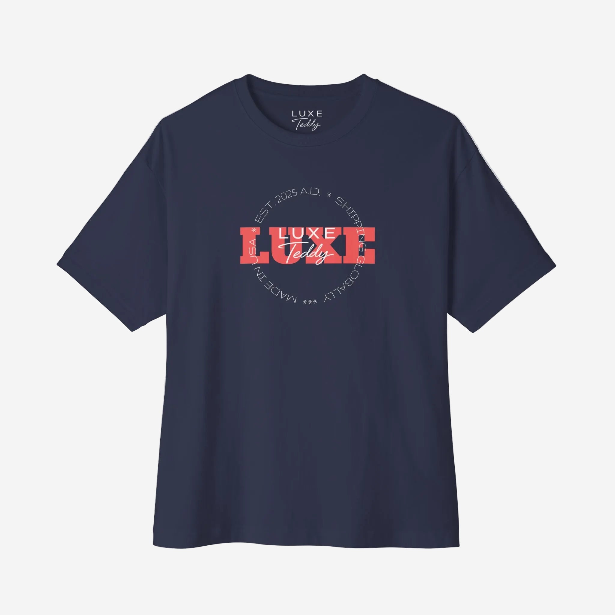 Luxe Teddy Oversized Vintage Red 'LUXE' Boxy Tee | 1022