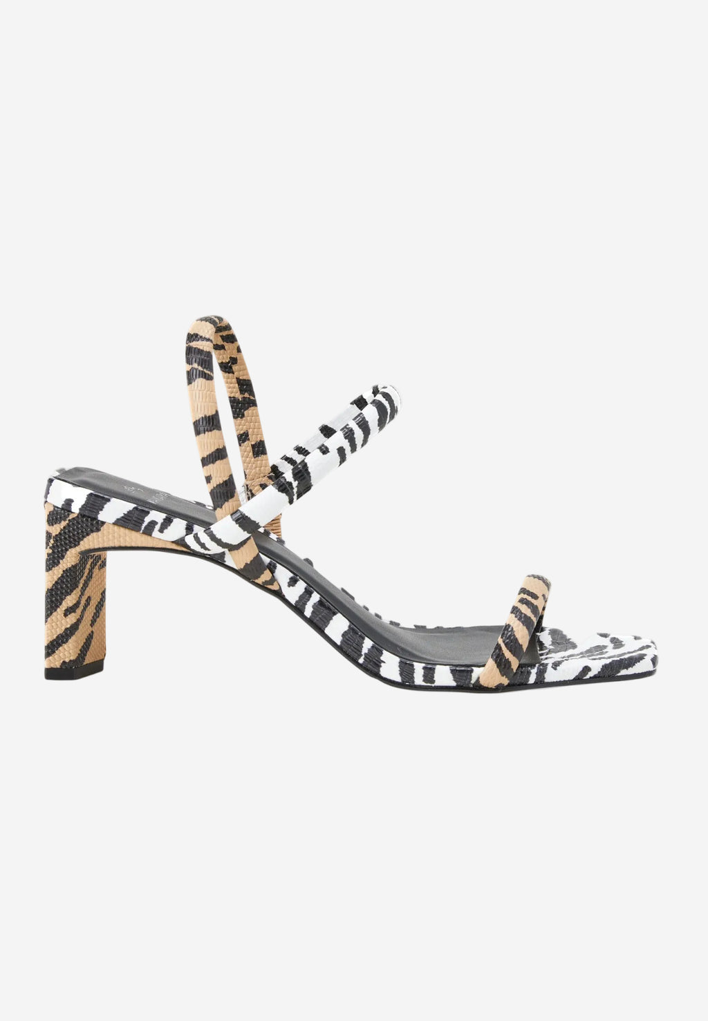 Animal Print Calf Leather Sandals | 6.5 cm Block Heel and Open Toe