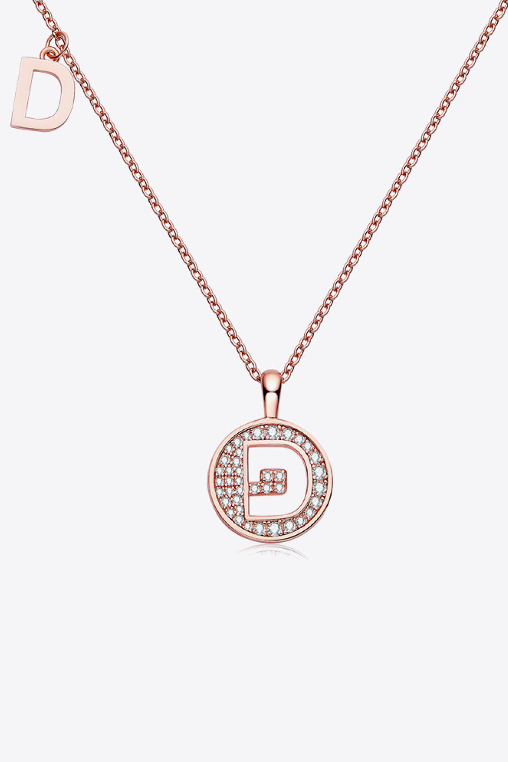 Letters A to J Pendant Necklace with Moissanites