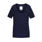 Scoop Neck Sweater Top | Navy