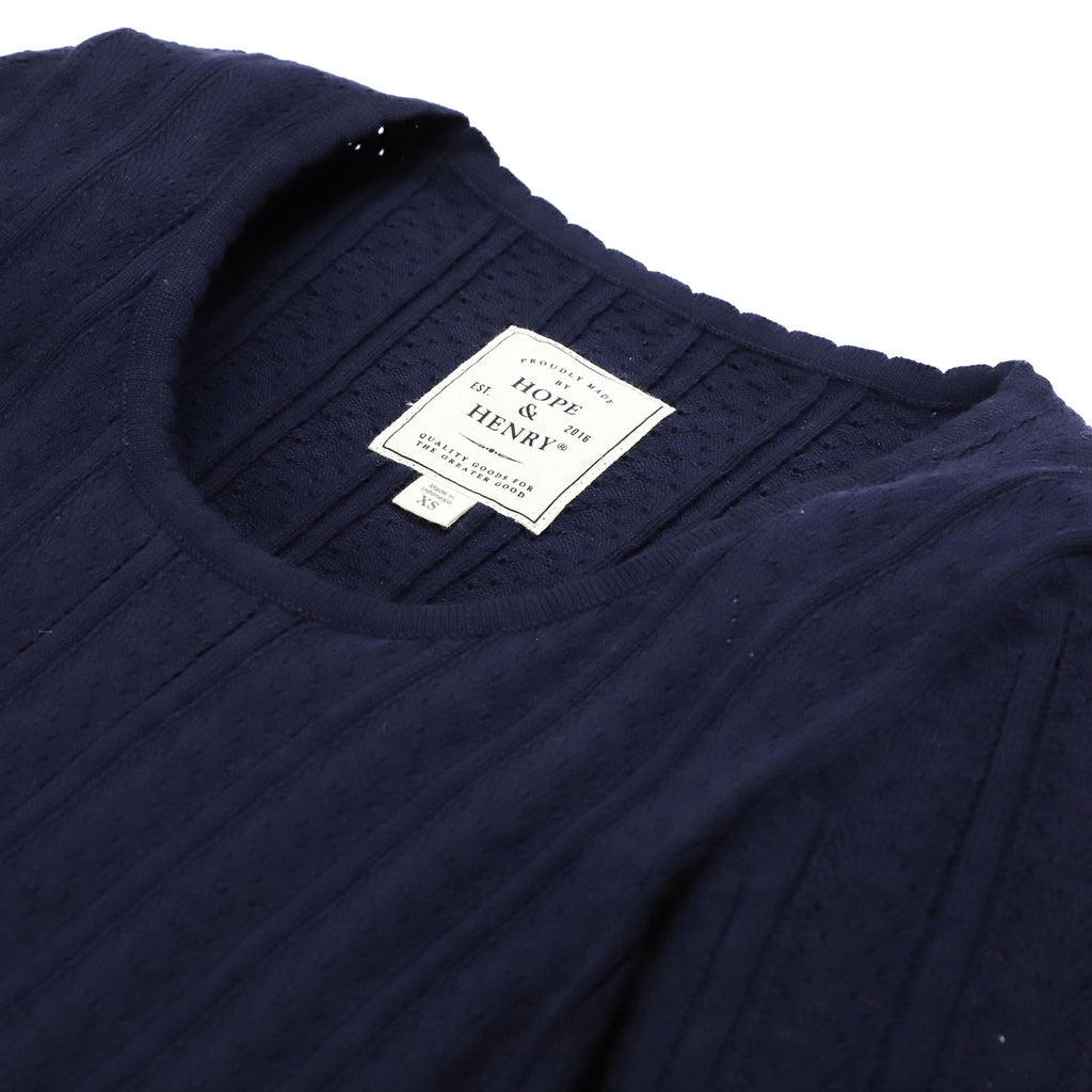 Scoop Neck Sweater Top | Navy