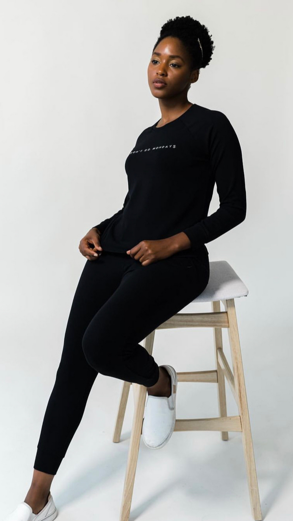 Women's 'I Don't Do Mondays' Bamboo Pullover | Black