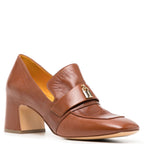 Madison Maison Tan Leather Lock Heel Loafer