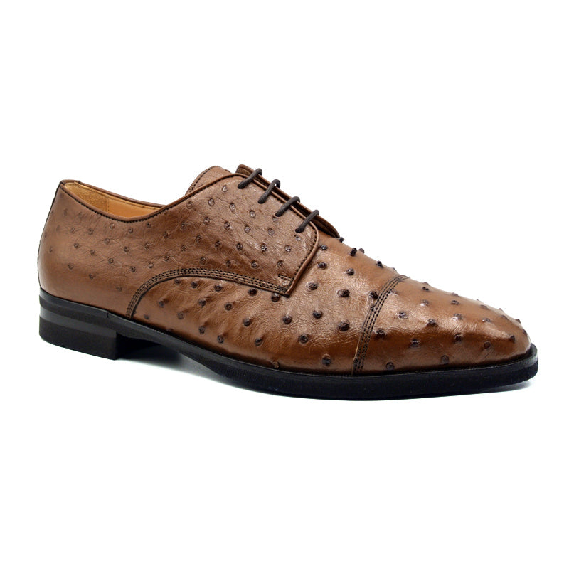 ANDREA Ostrich Quill Lace-Up | Brandy