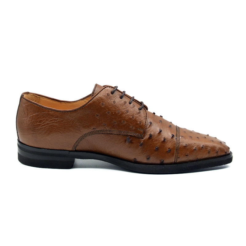ANDREA Ostrich Quill Lace-Up | Brandy