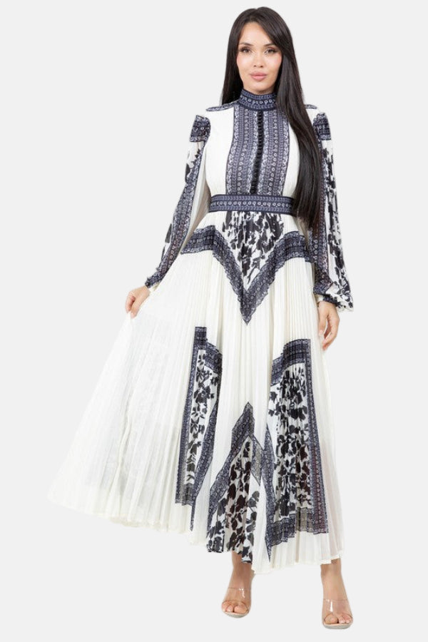 Halter Neck Long Sleeve Maxi Dress