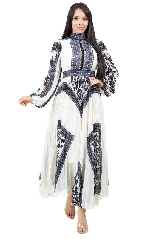 Halter Neck Long Sleeve Maxi Dress