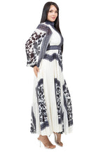 Halter Neck Long Sleeve Maxi Dress