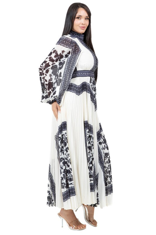 Halter Neck Long Sleeve Maxi Dress