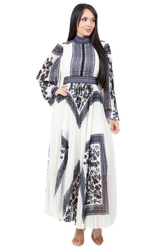 Halter Neck Long Sleeve Maxi Dress