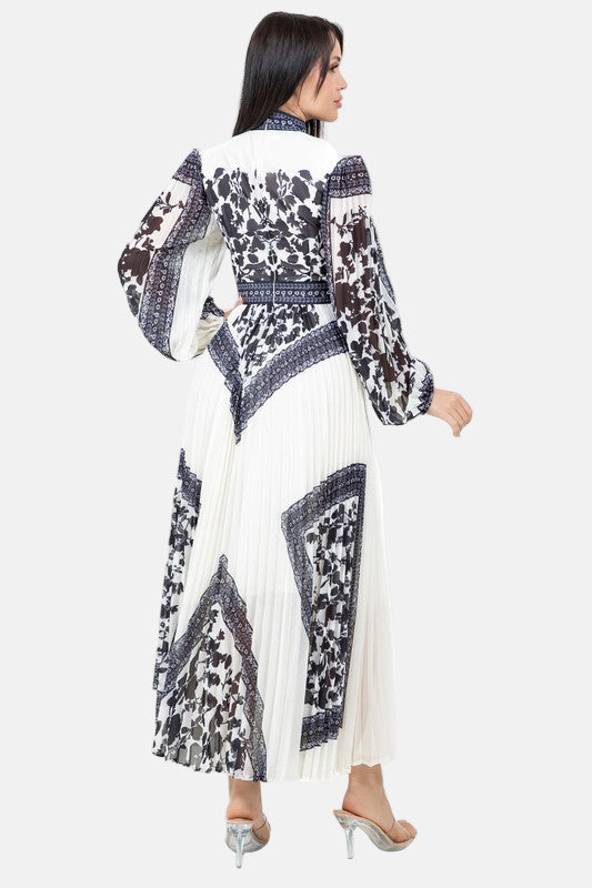 Halter Neck Long Sleeve Maxi Dress