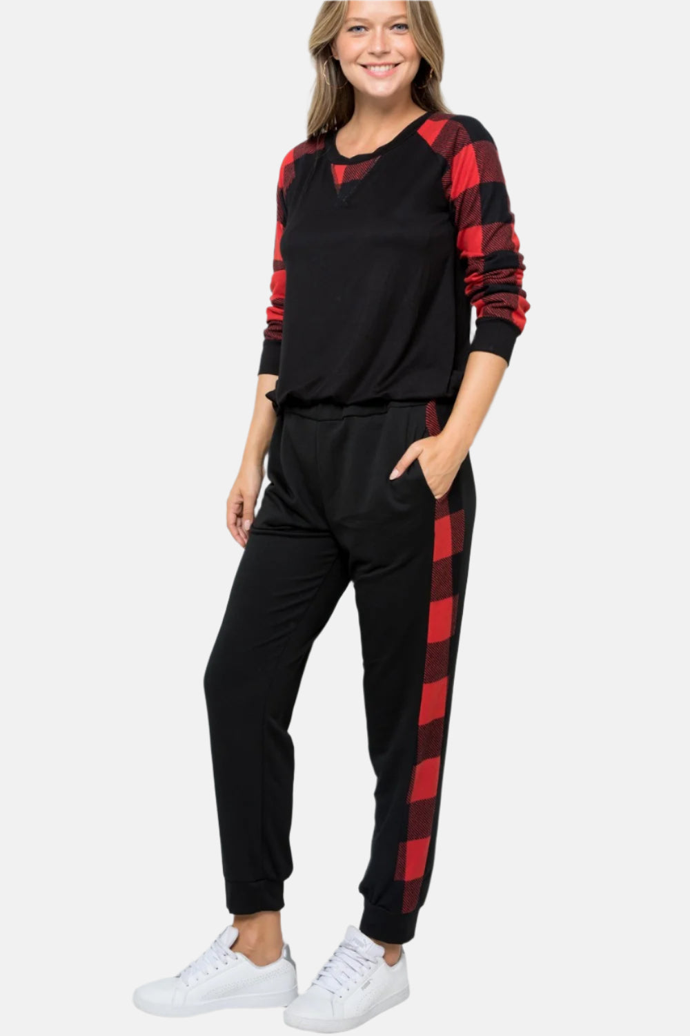 Plaid Side Print Sweatpants