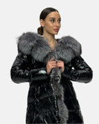 Onyx Genuine Silver Fox Down Parka