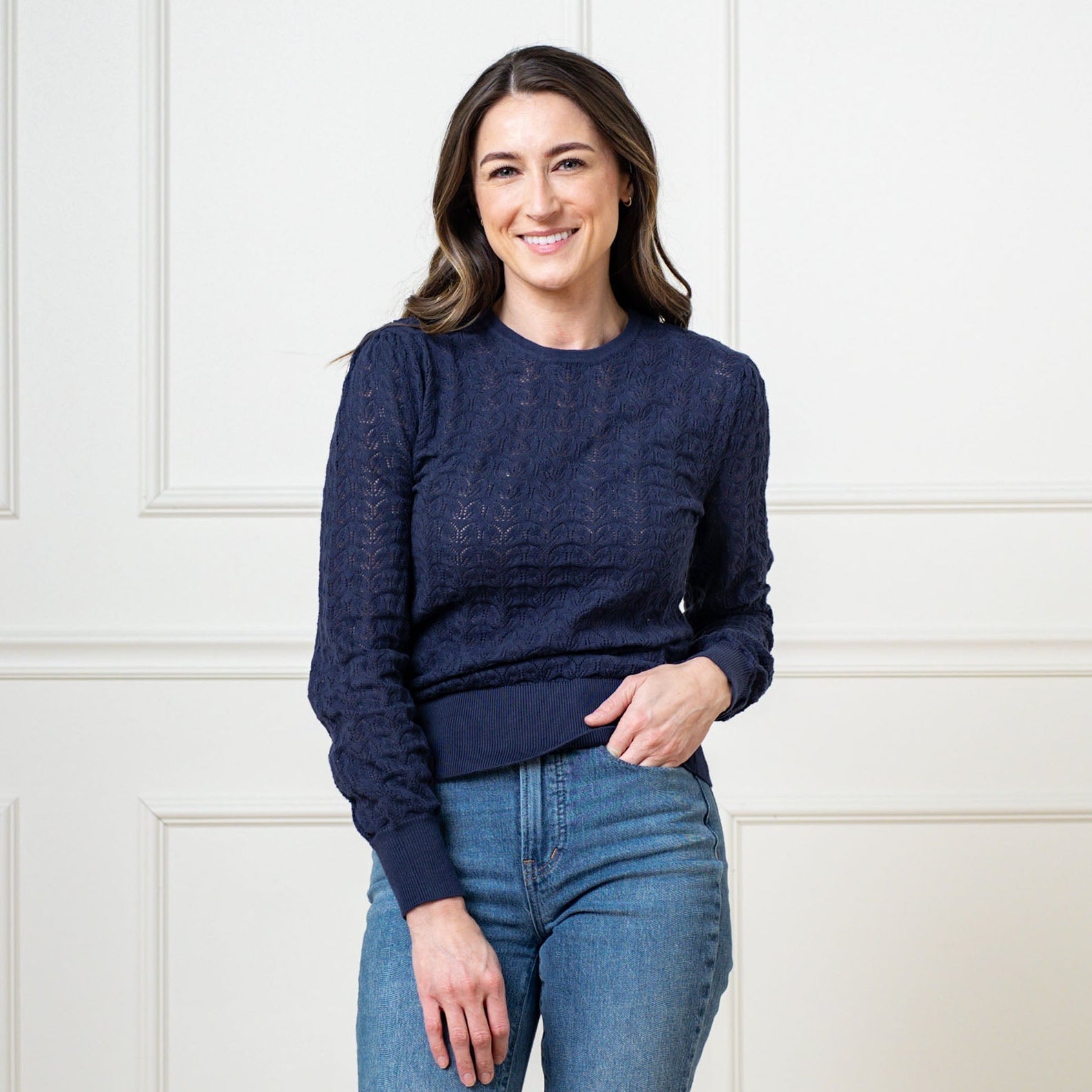 Organic Pointelle Sweater